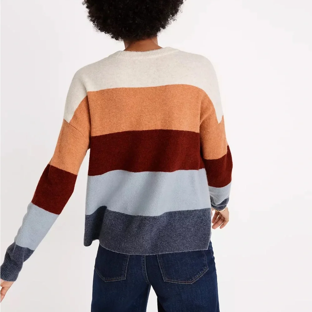MADEWELL Crofton Oversized Striped Pullover Sweater in Coziest Yarn Size XXS - Picture 3 of 10
